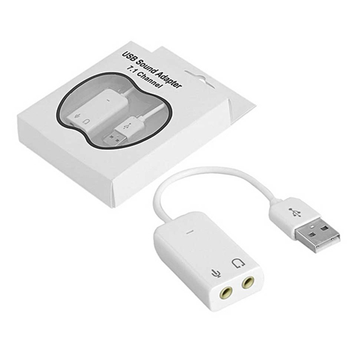USB Sound Adapter 7.1 Channel - White Sound Card Adapter